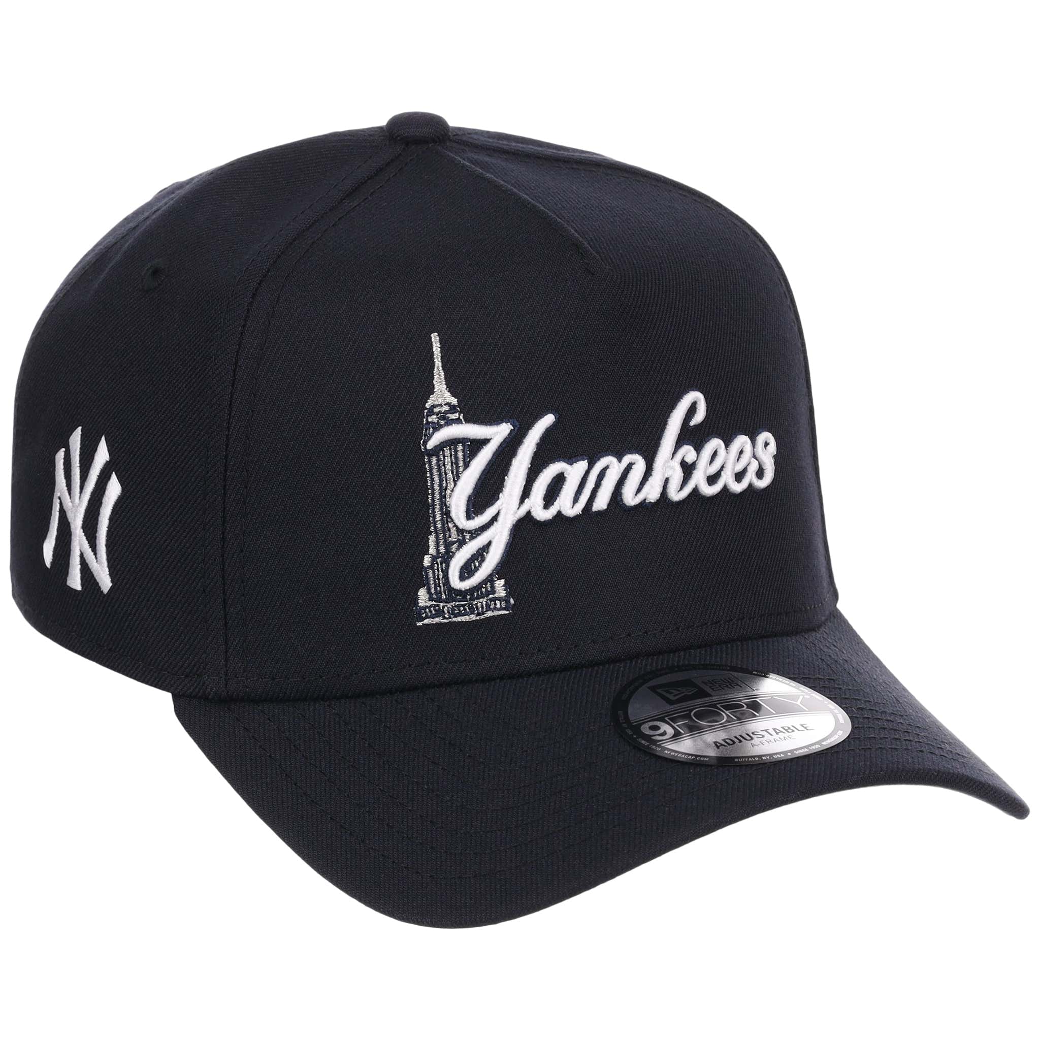 New York Yankees Empire Script New Era 9FORTY A-Frame – LidsHatDrop