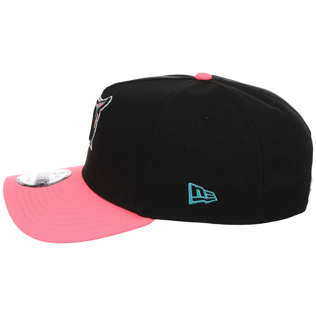Florida Marlins MLB Flipmode 2.0 New Era 9FORTY A-Frame (Black/Pink/Gray)