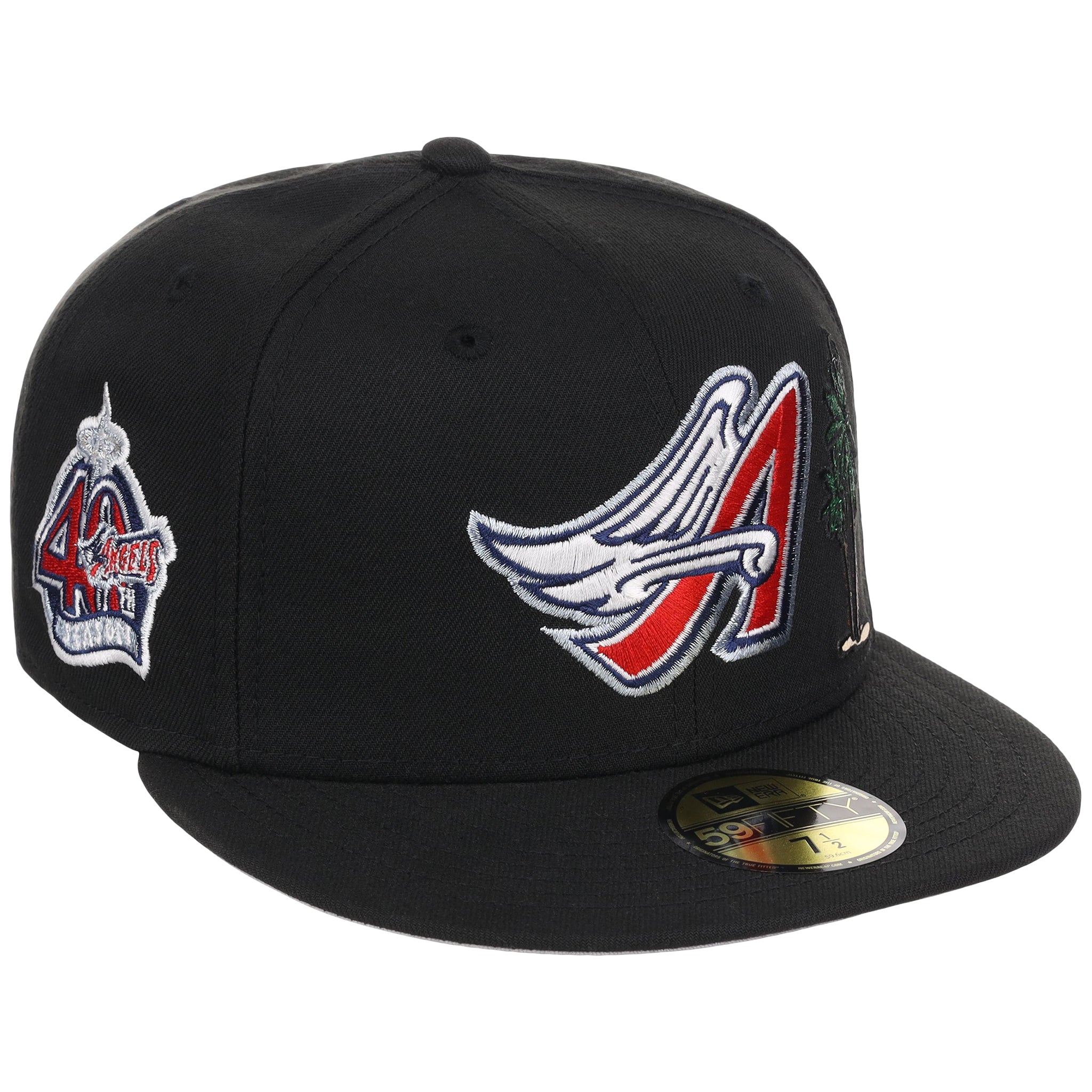 Anaheim Angels Crown the City New Era 59FIFTY Palm Tree (Black/Black/Gray) 1