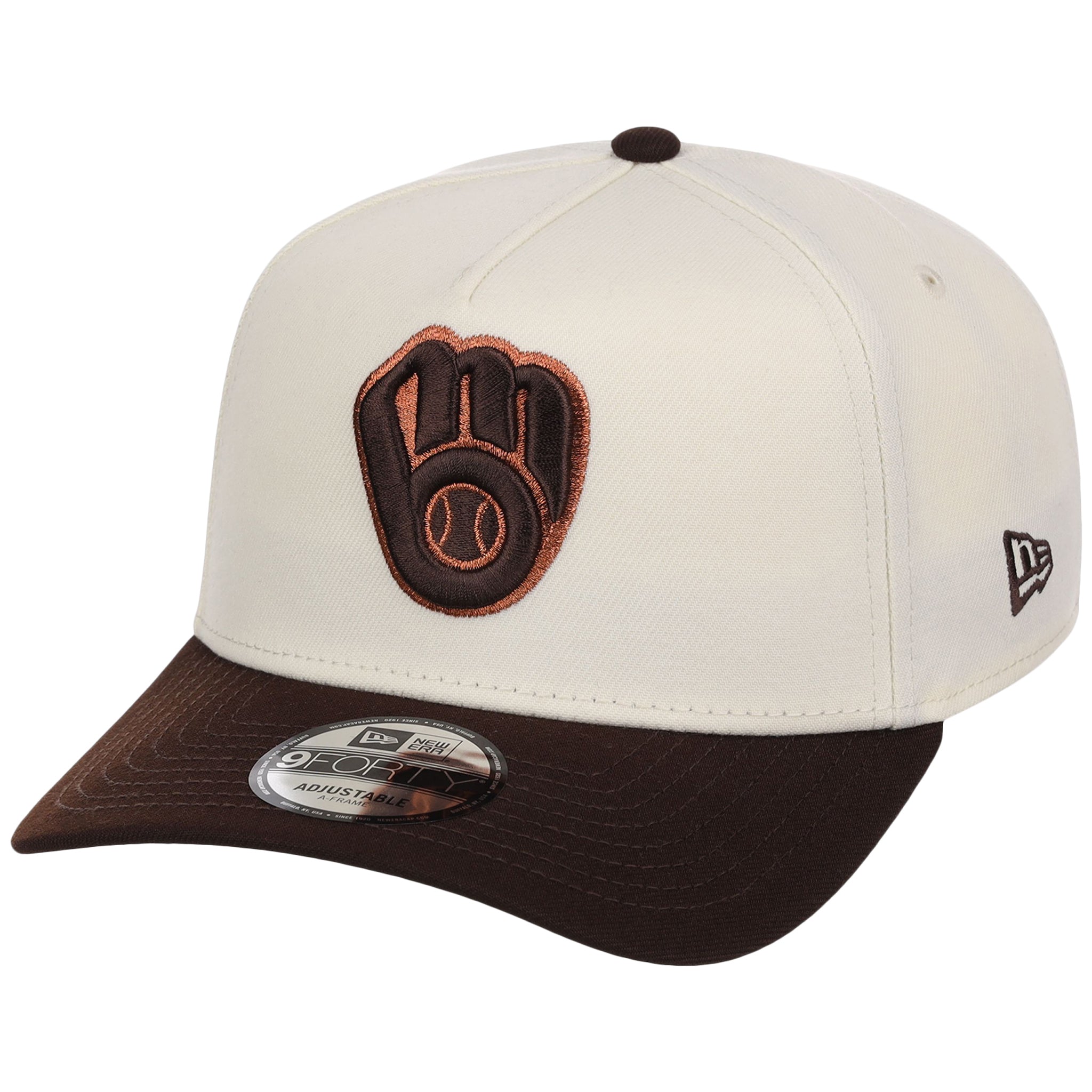 Milwaukee Brewers MLB Chrome x Burnt Wood FASHION CORE New Era 9FORTY A-Frame