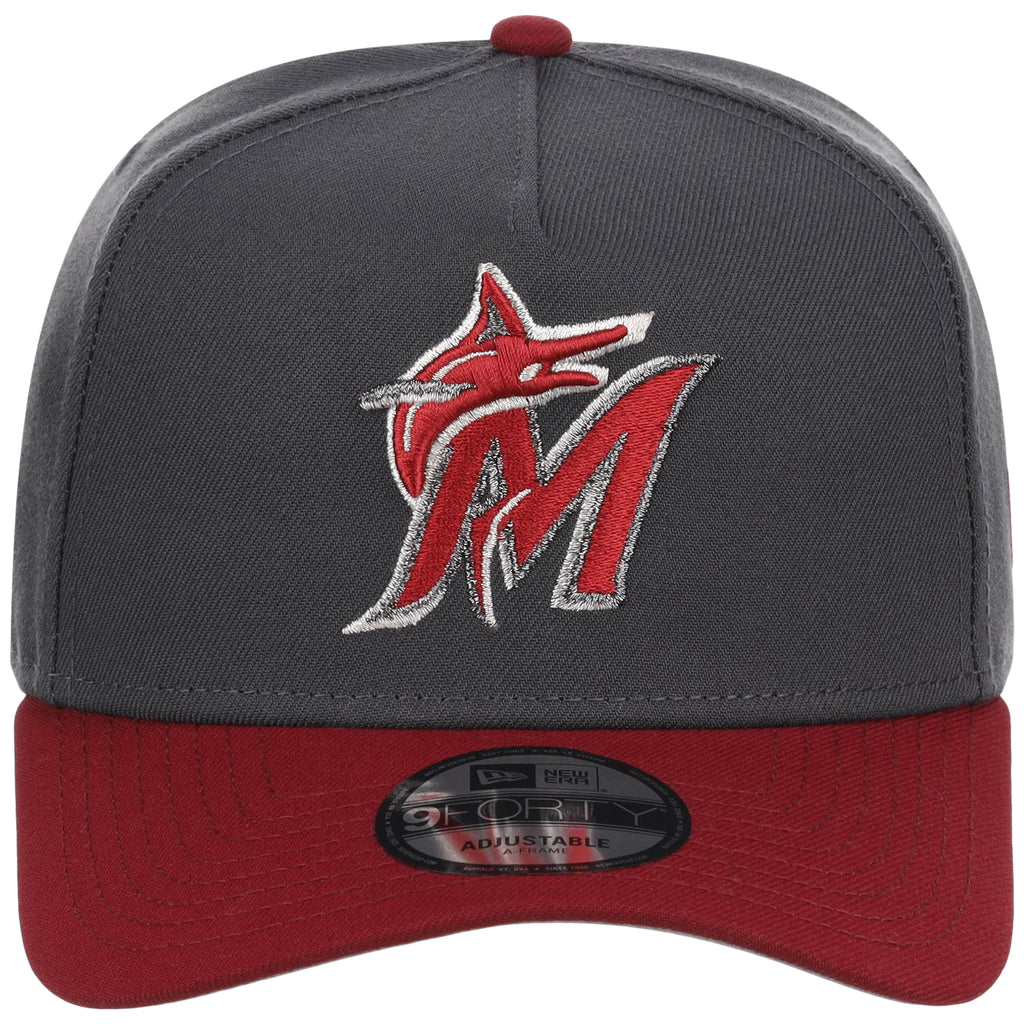 Miami Marlins MLB Graphite x Cardinal FASHION CORE New Era 9FORTY A-Frame