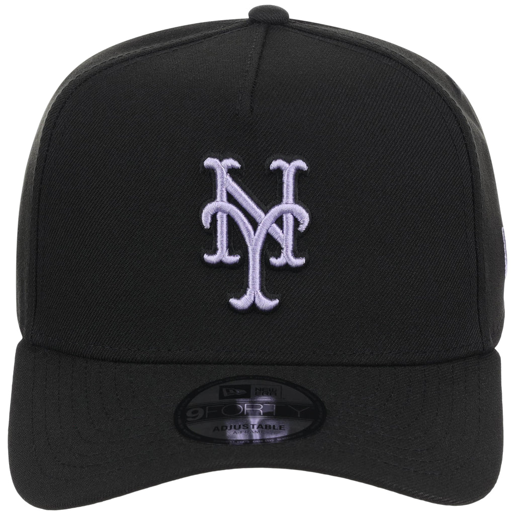 New York Mets MLB Black x Lavender FASHION CORE New Era 9FORTY A-Frame