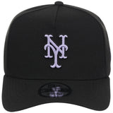 New York Mets MLB Black x Lavender FASHION CORE New Era 9FORTY A-Frame