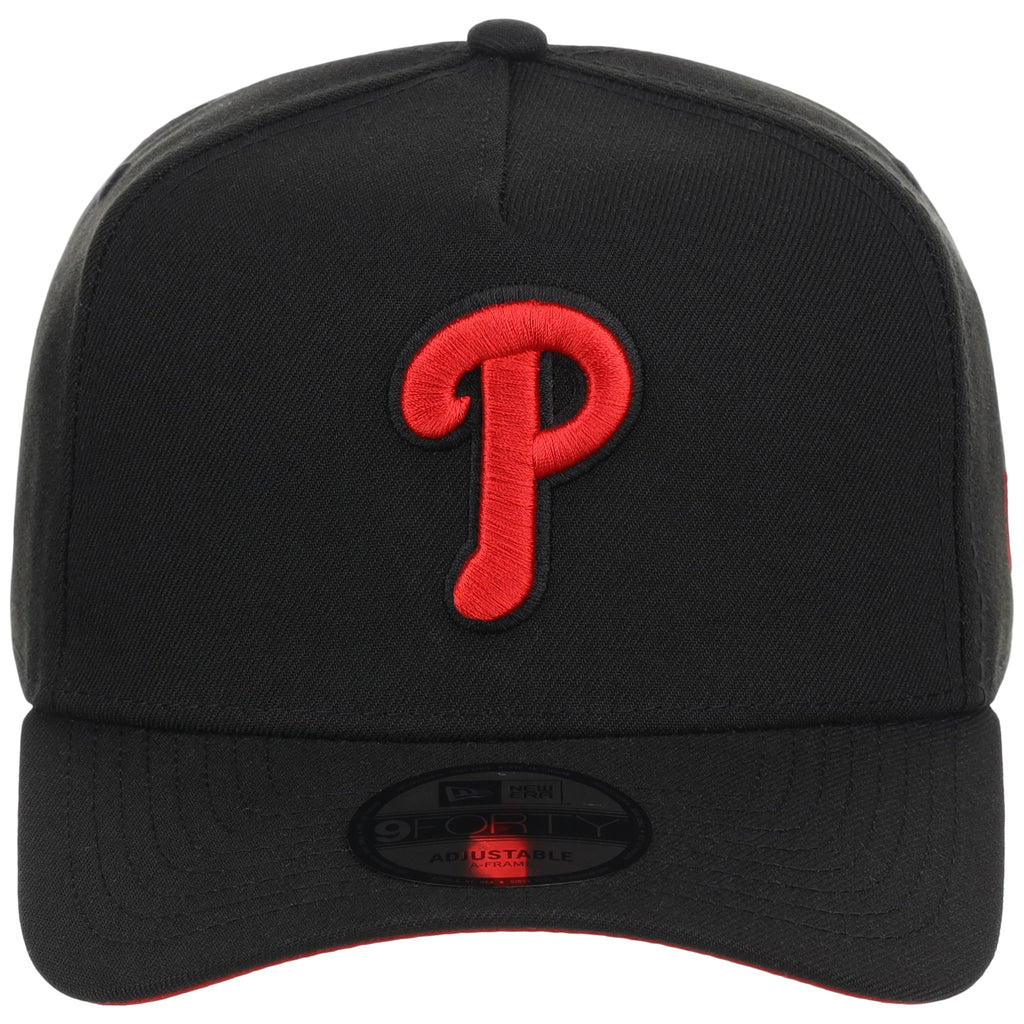Philadelphia Phillies MLB Black x Red FASHION CORE New Era 9FORTY A-Frame