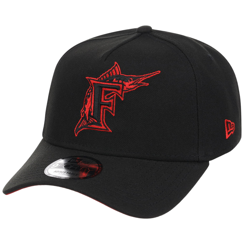 Miami Marlins MLB Black x Red FASHION CORE New Era 9FORTY A-Frame