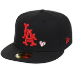 Los Angeles Angels Crown the City New Era 59FIFTY Hearts (Black/Black/Gray)