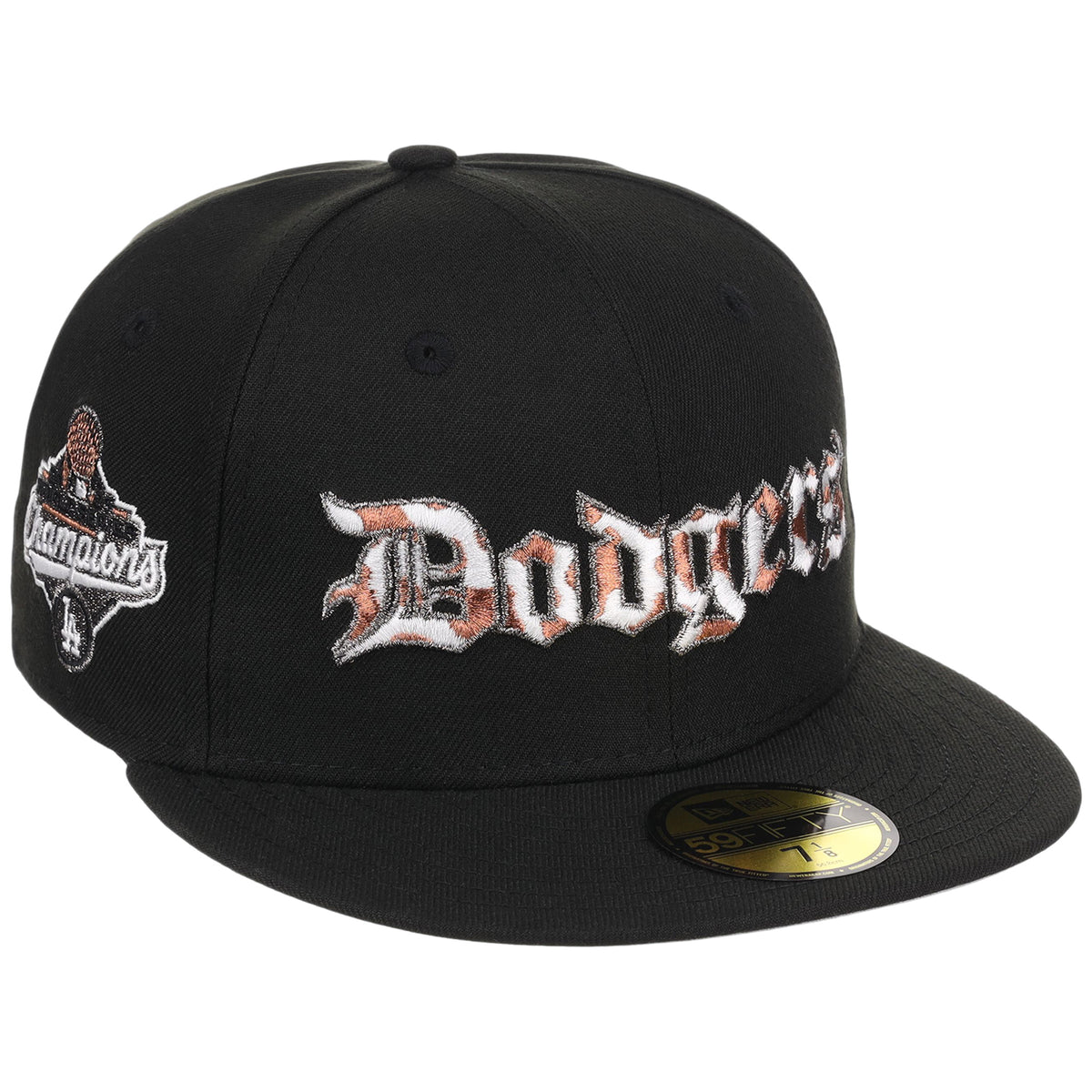 Los Angeles Dodgers Cow Script (Black/Black) Lids HD LA Pack