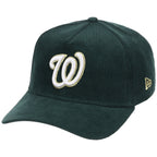 Washington Nationals MLB Dark Green Cord FASHION CORE New Era 9FORTY A-Frame