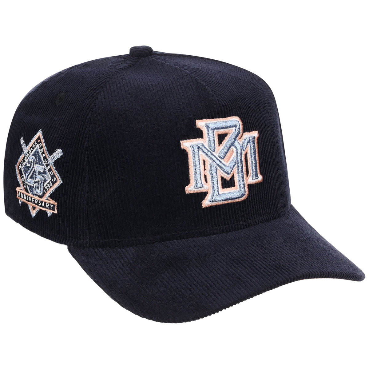 Milwaukee Brewers MLB Peach Ice Navy Cord New Era 9FORTY A-Frame – 1