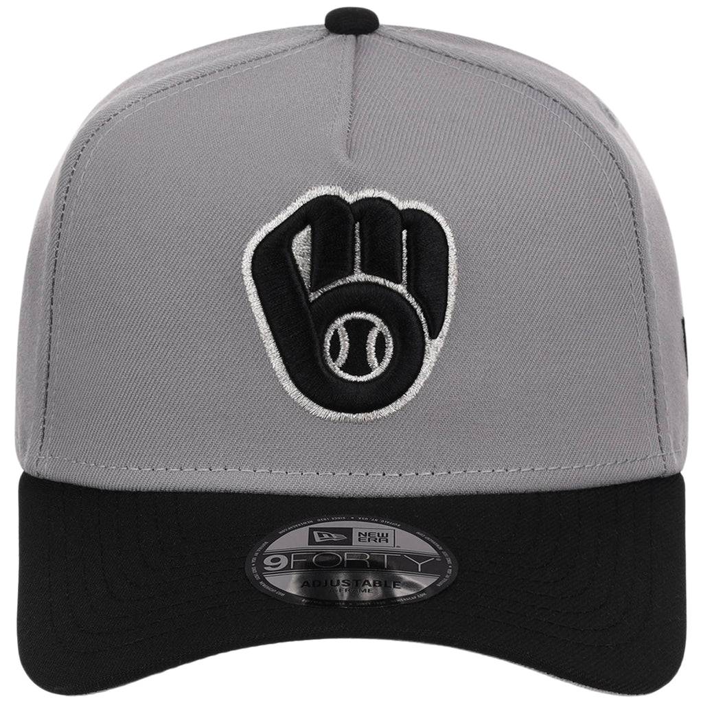 Milwaukee Brewers MLB Gray x Black FASHION CORE New Era 9FORTY A-Frame