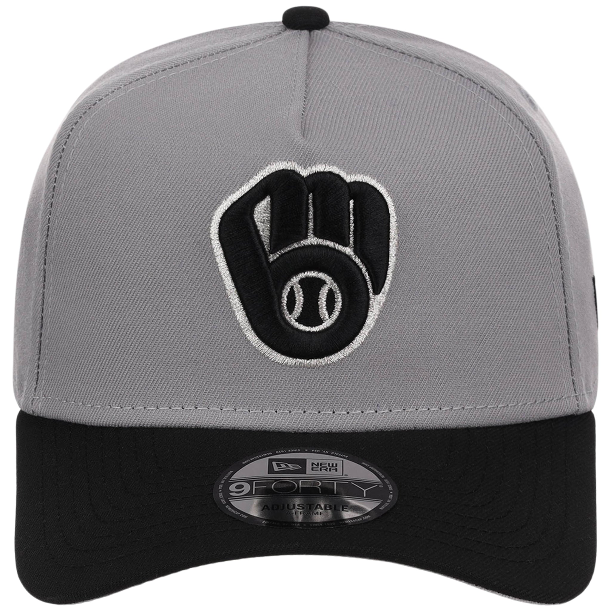 Milwaukee Brewers MLB Gray x Black FASHION CORE New Era 9FORTY A-Frame