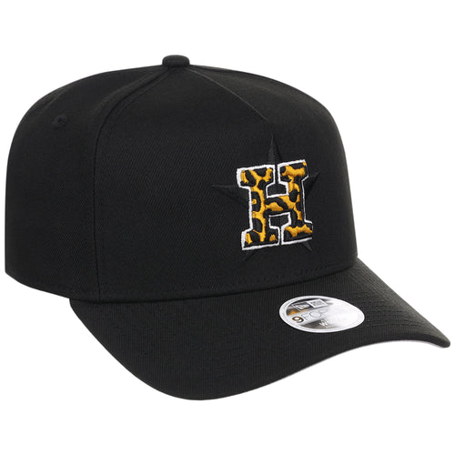 Houston Astros Women's New Era 9FORTY Black x Cheetah A-Frame