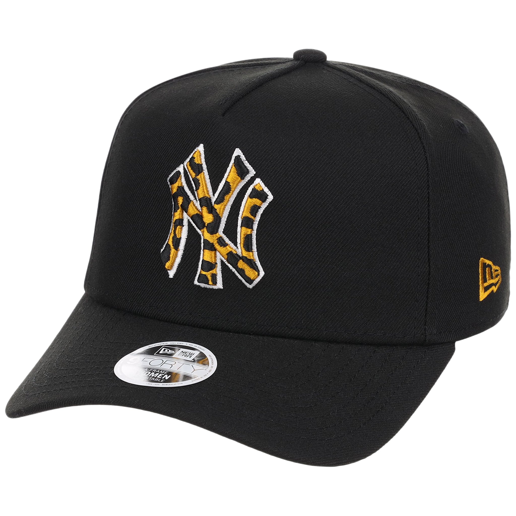 New York Yankees Women's New Era 9FORTY Black x Cheetah A-Frame