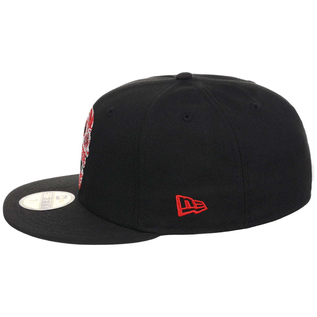 Anaheim Angels Crown the City New Era 59FIFTY Skull (Black/Black/Gray)
