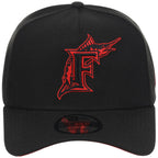 Miami Marlins MLB Black x Red FASHION CORE New Era 9FORTY A-Frame