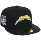 Los Angeles Chargers NFL Black Dome New Era 59FIFTY