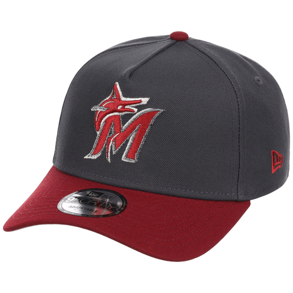 Miami Marlins MLB Graphite x Cardinal FASHION CORE New Era 9FORTY A-Frame