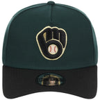Milwaukee Brewers MLB Dark Green x Black FASHION CORE New Era 9FORTY A-Frame