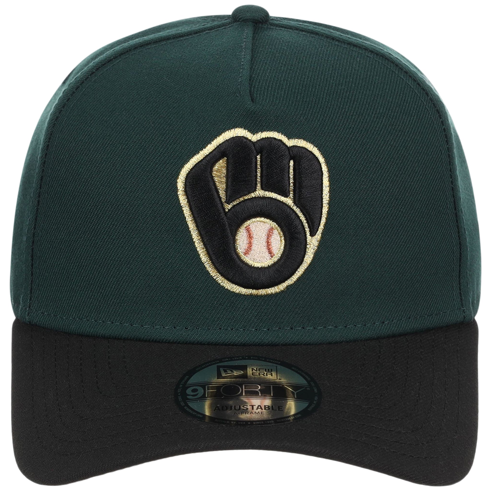 Milwaukee Brewers MLB Dark Green x Black FASHION CORE New Era 9FORTY A-Frame