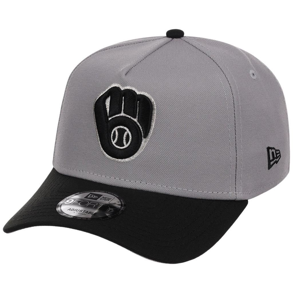 Milwaukee Brewers MLB Gray x Black FASHION CORE New Era 9FORTY A-Frame