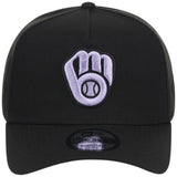 Milwaukee Brewers MLB Black x Lavender FASHION CORE New Era 9FORTY A-Frame