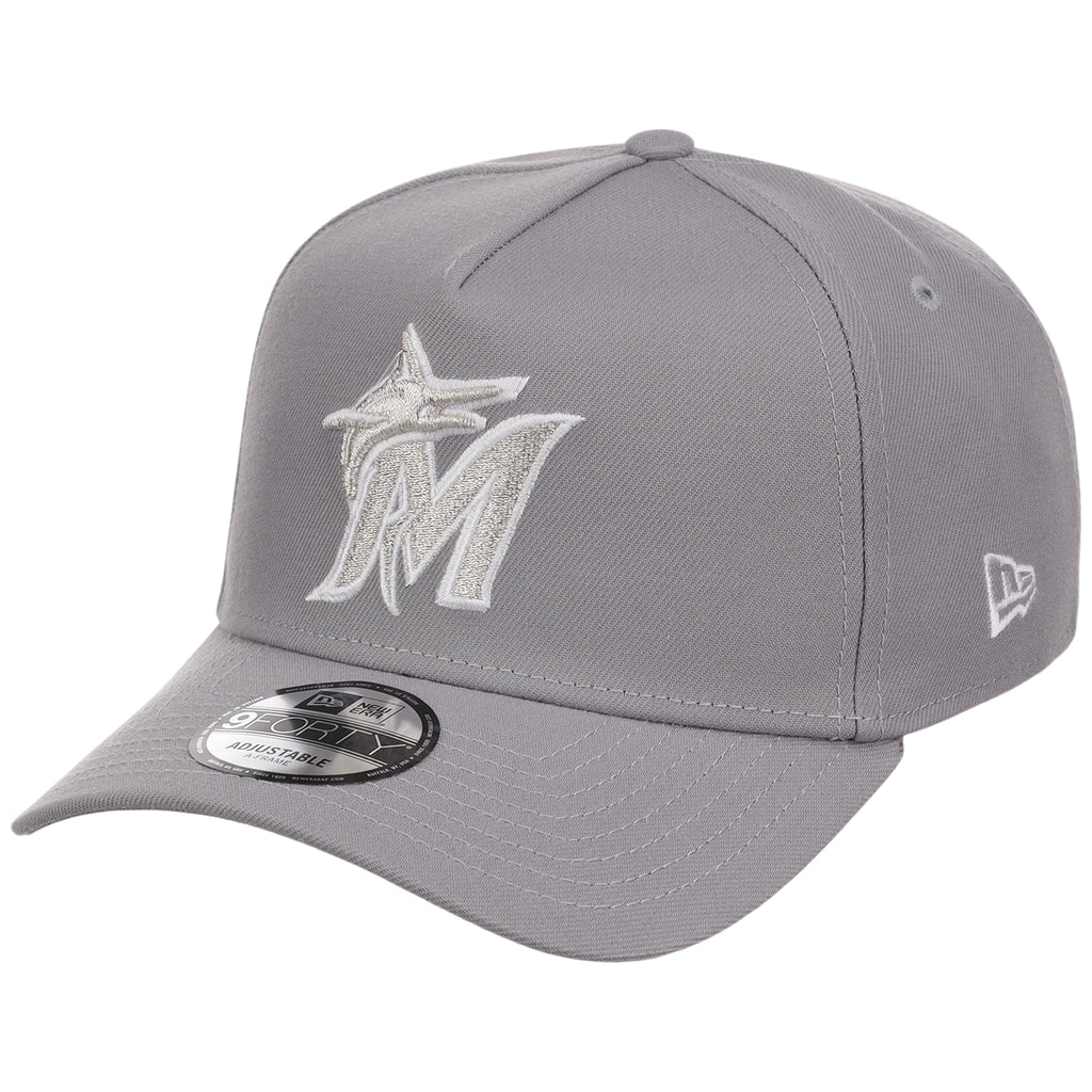 Miami Marlins MLB Gray x White FASHION CORE New Era 9FORTY A-Frame