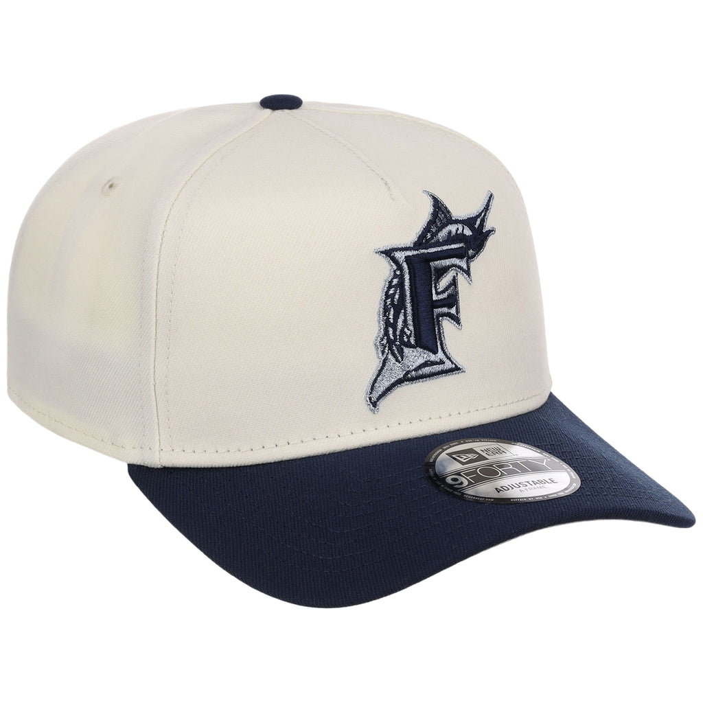 Miami Marlins MLB Chrome x Navy FASHION CORE New Era 9FORTY A-Frame