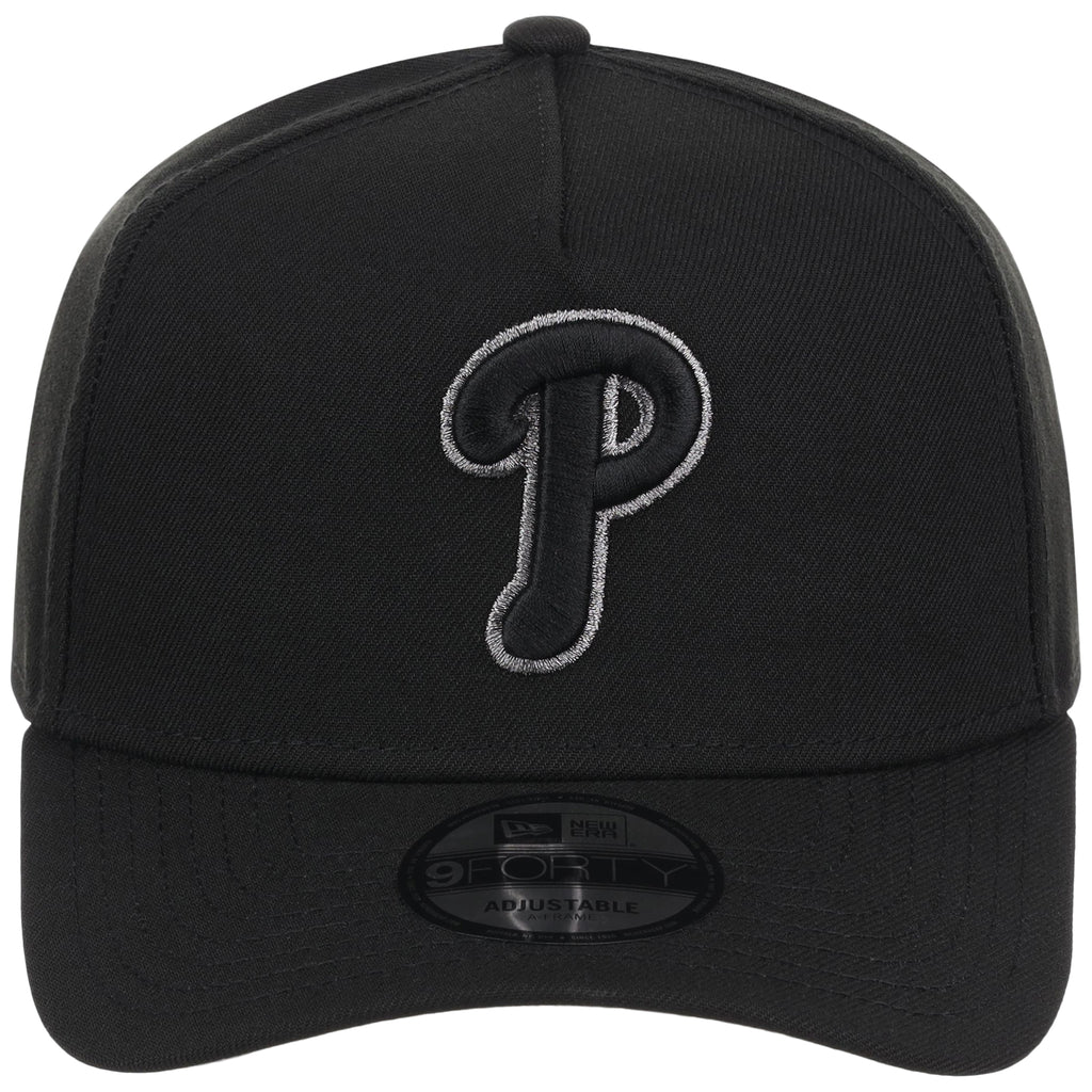 Philadelphia Phillies MLB Black x Pewter FASHION CORE New Era 9FORTY A-Frame