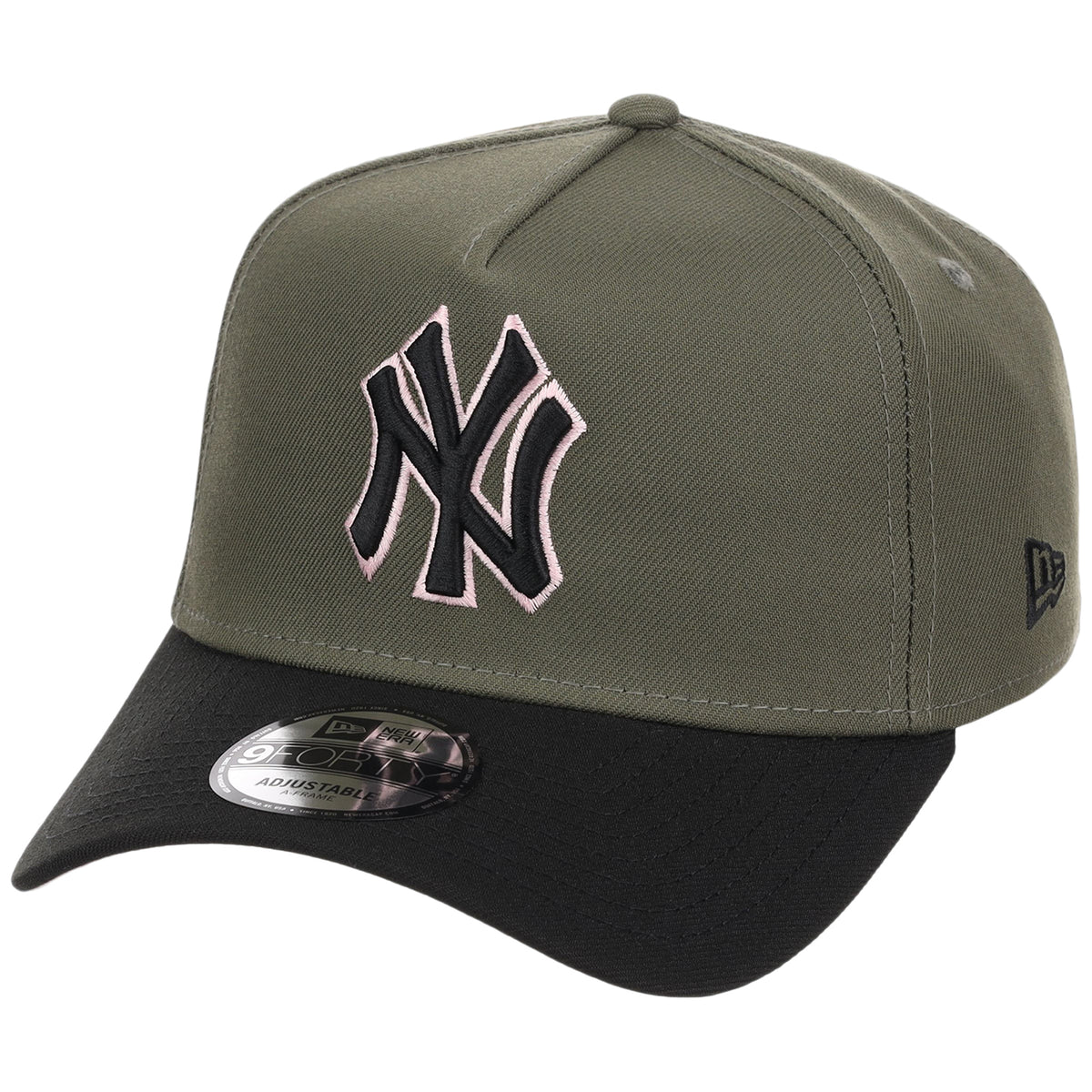 New York Yankees MLB Olive x Black & Pink FASHION CORE New Era 9FORTY A-Frame