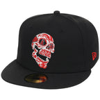 Anaheim Angels Crown the City New Era 59FIFTY Skull (Black/Black/Gray)