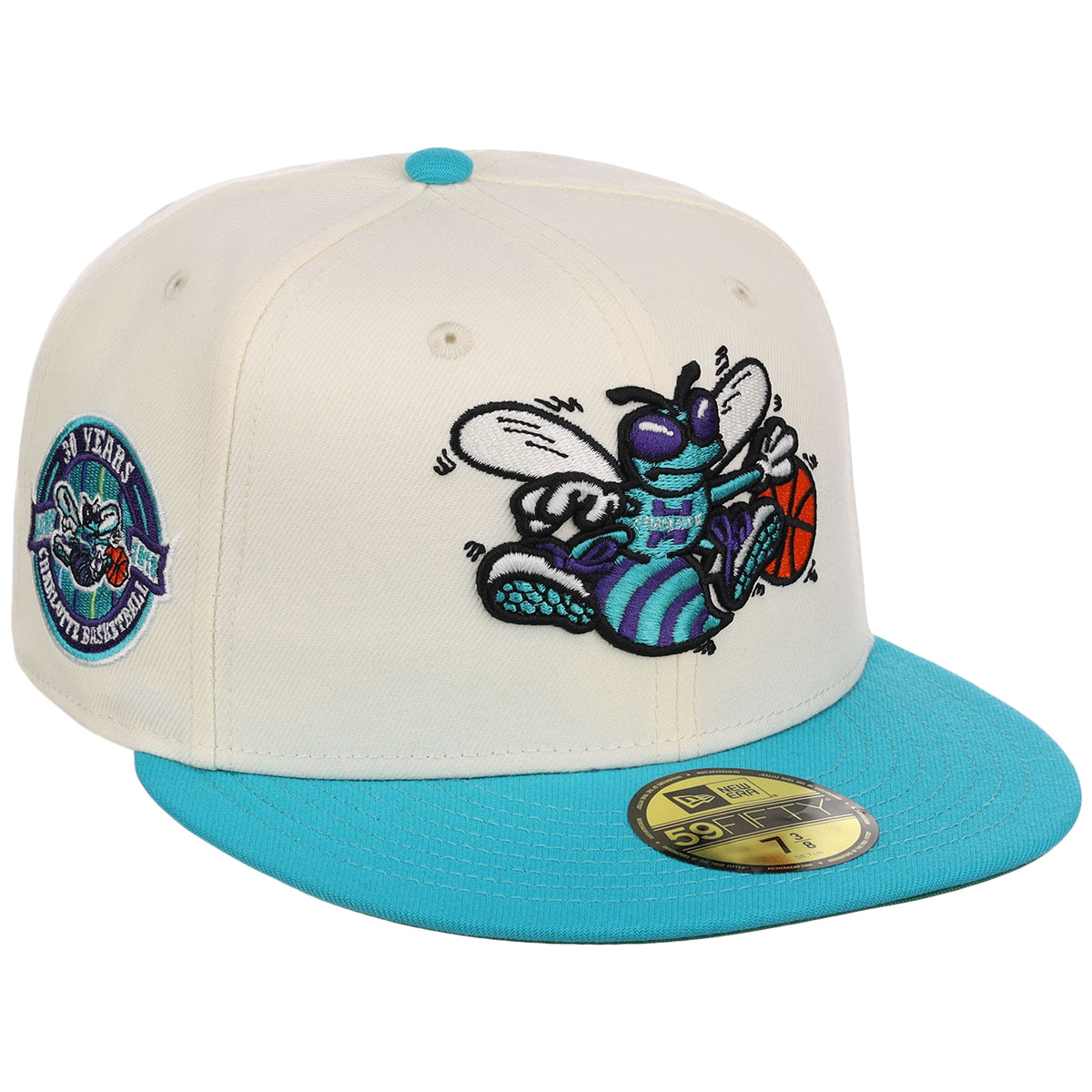 Charlotte Hornets NBA Chrome OTC New Era 59FIFTY (Chrome/Teal)