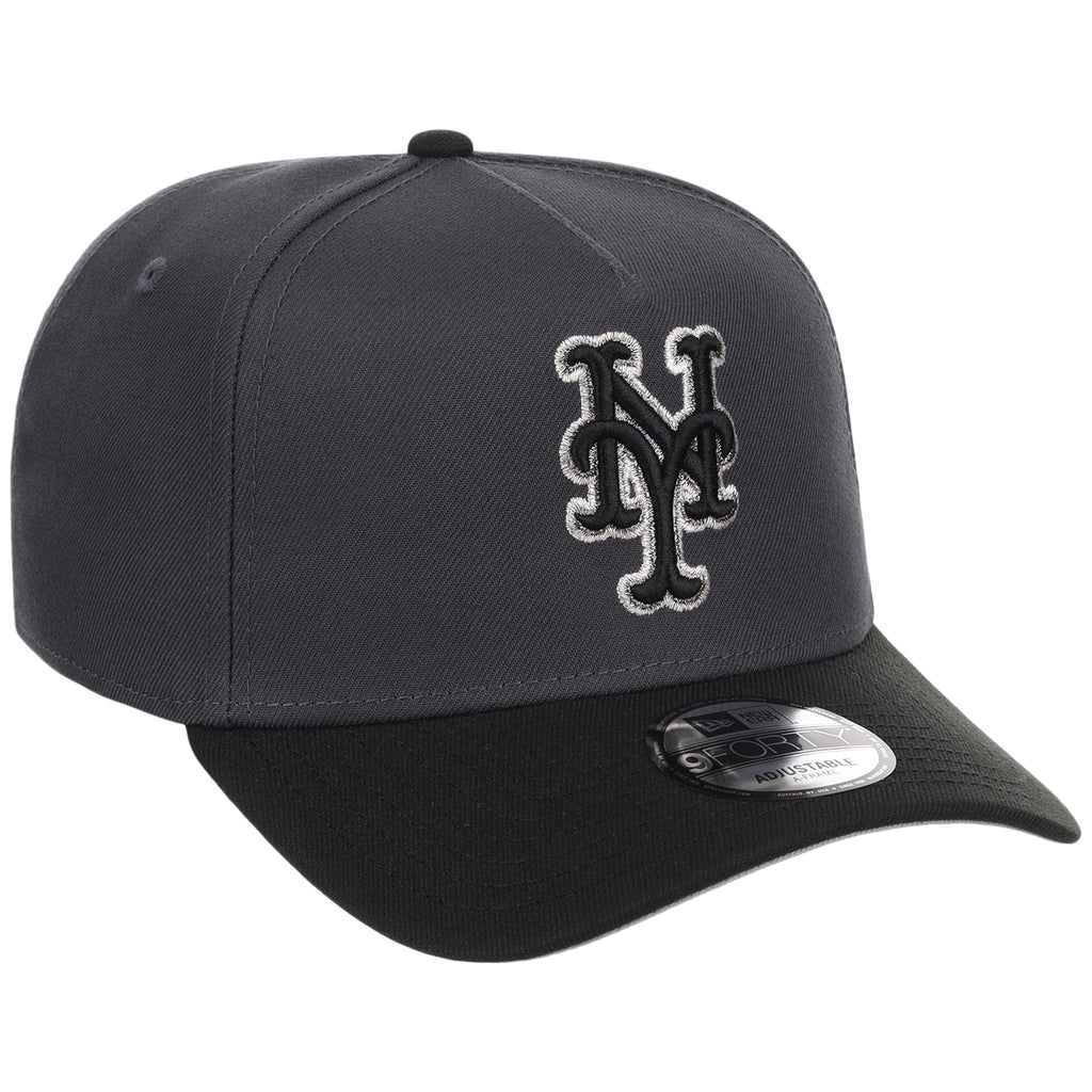 New York Mets MLB Graphite x Black FASHION CORE New Era 9FORTY A-Frame