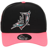 Florida Marlins MLB Flipmode 2.0 New Era 9FORTY A-Frame (Black/Pink/Gray)