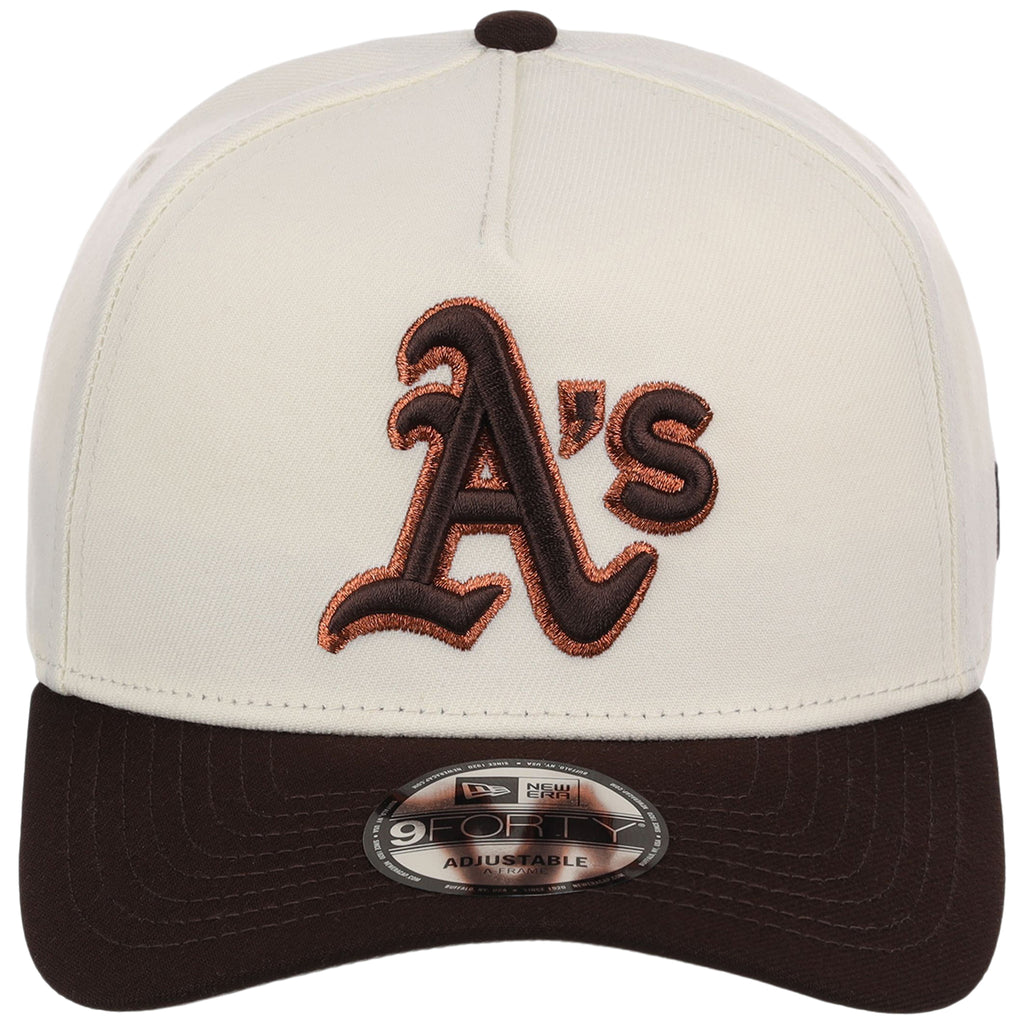 Oakland Athletics MLB Chrome x Burnt Wood FASHION CORE New Era 9FORTY A-Frame