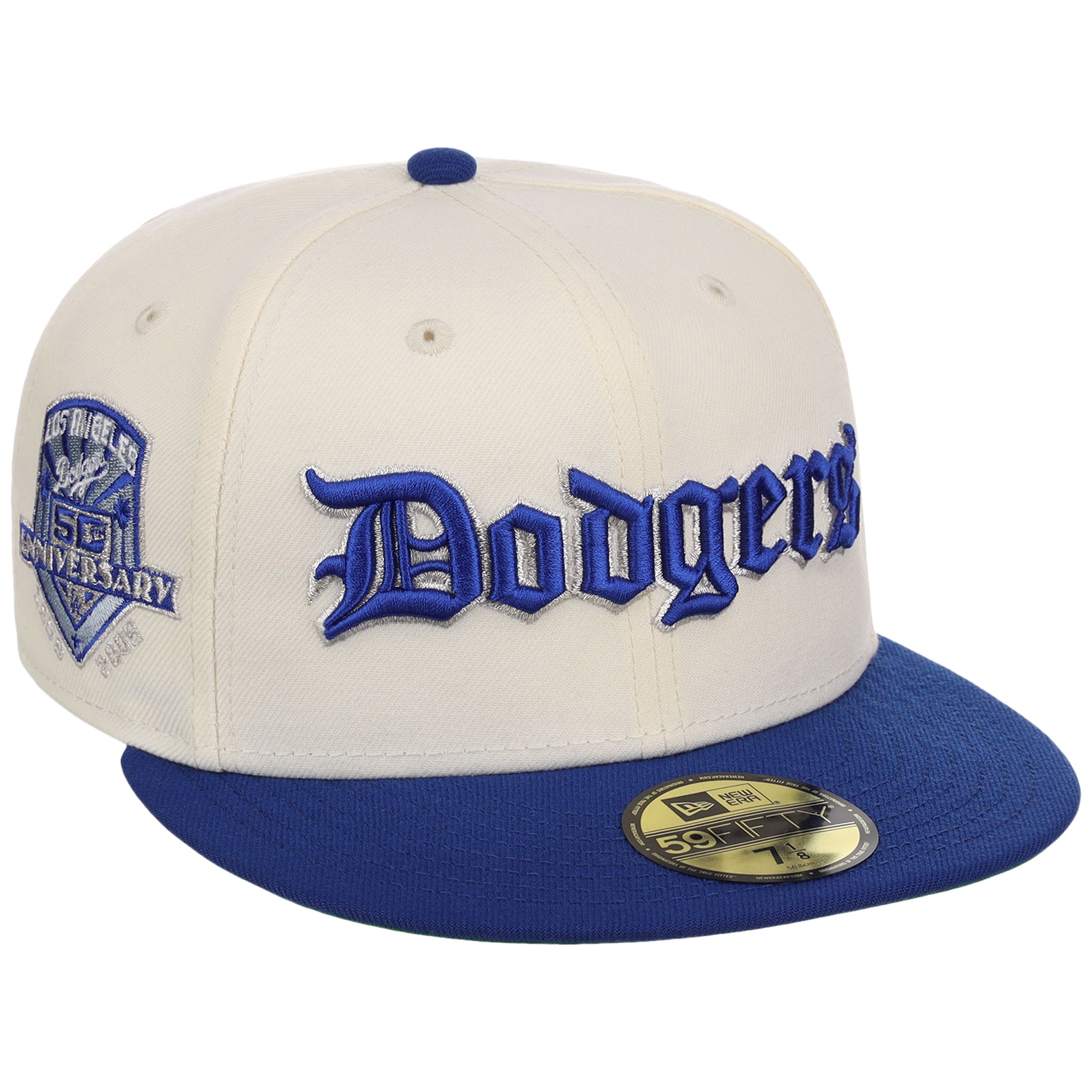 Los Angeles Dodgers MLB Gothic Script New Era 59FIFTY (Chrome/Royal)