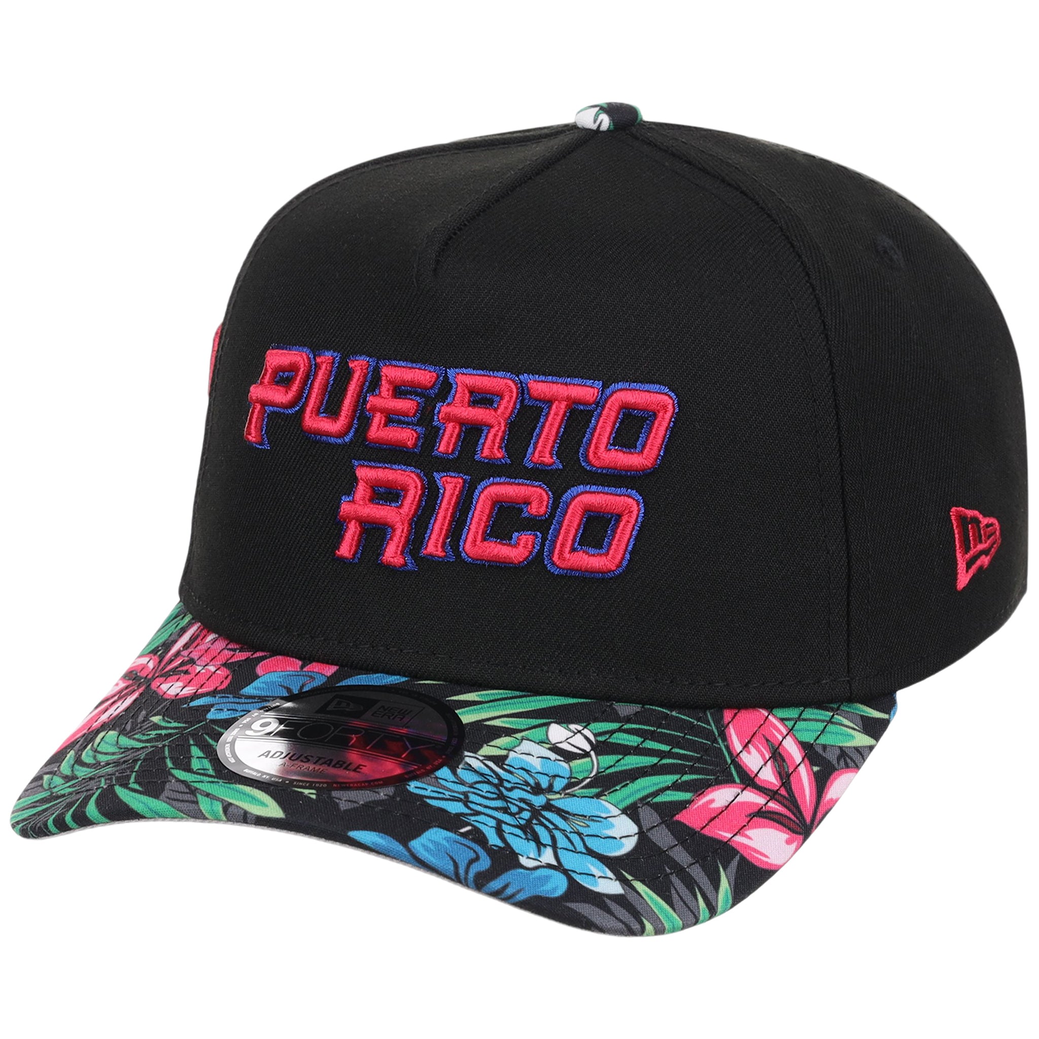 Puerto Rico Crown the Country New Era 9FORTY (Black/Floral)