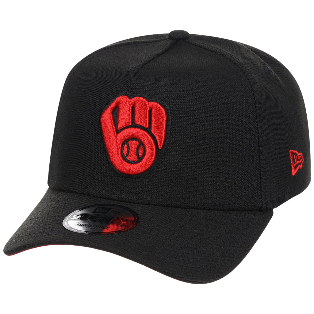 Milwaukee Brewers MLB Black x Red FASHION CORE New Era 9FORTY A-Frame