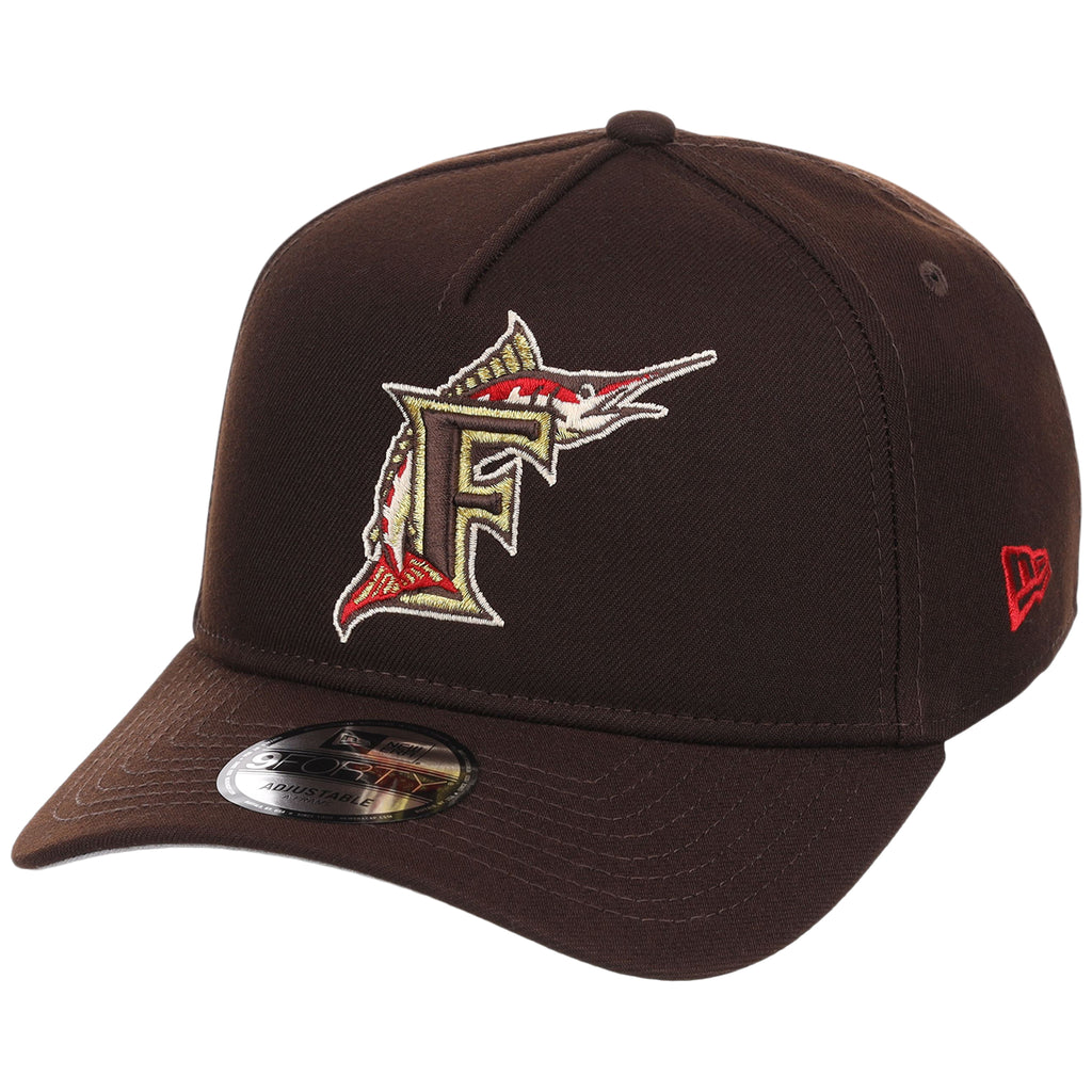 Miami Marlins MLB Burnt Wood FASHION CORE New Era 9FORTY A-Frame