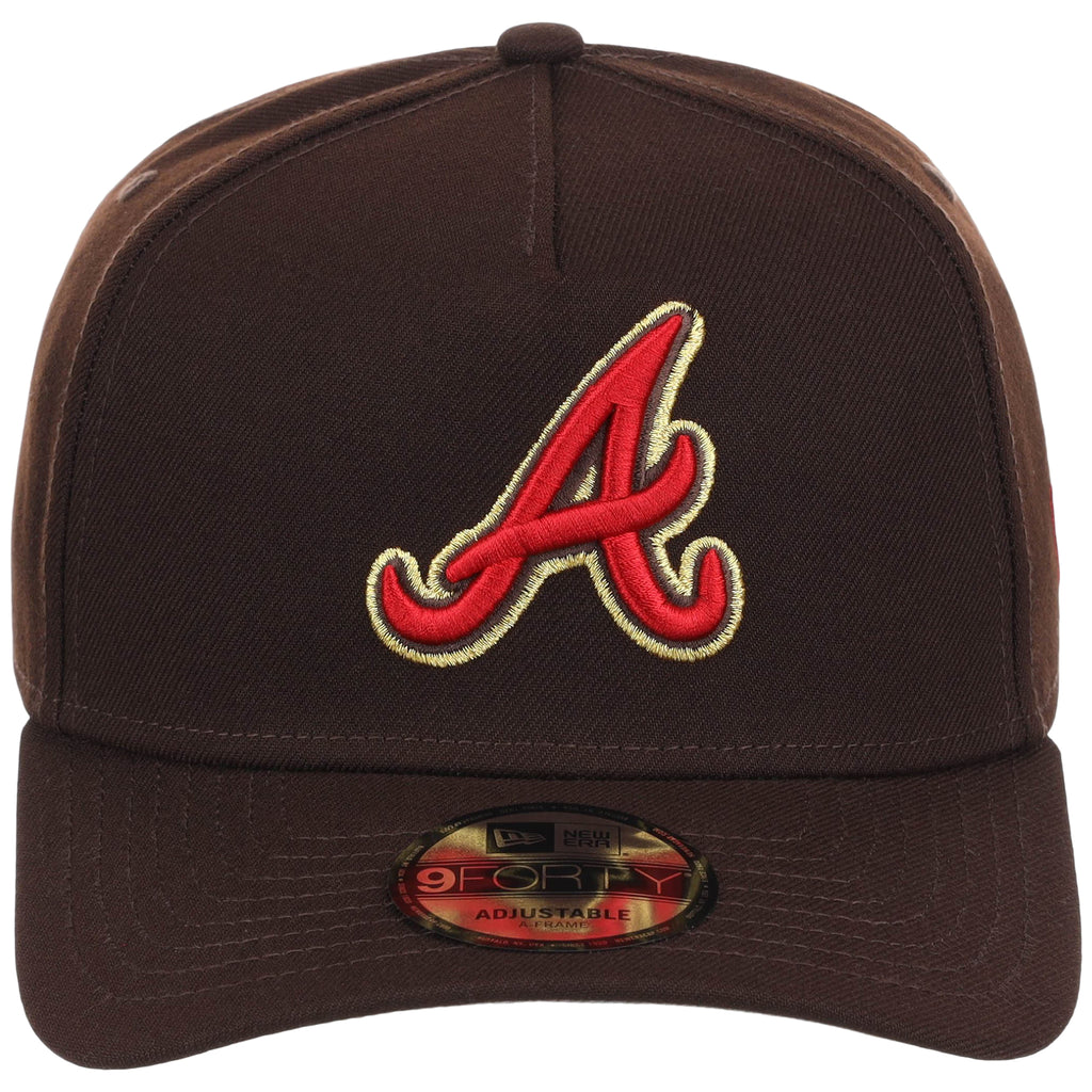 Atlanta Braves MLB Burnt Wood FASHION CORE New Era 9FORTY A-Frame