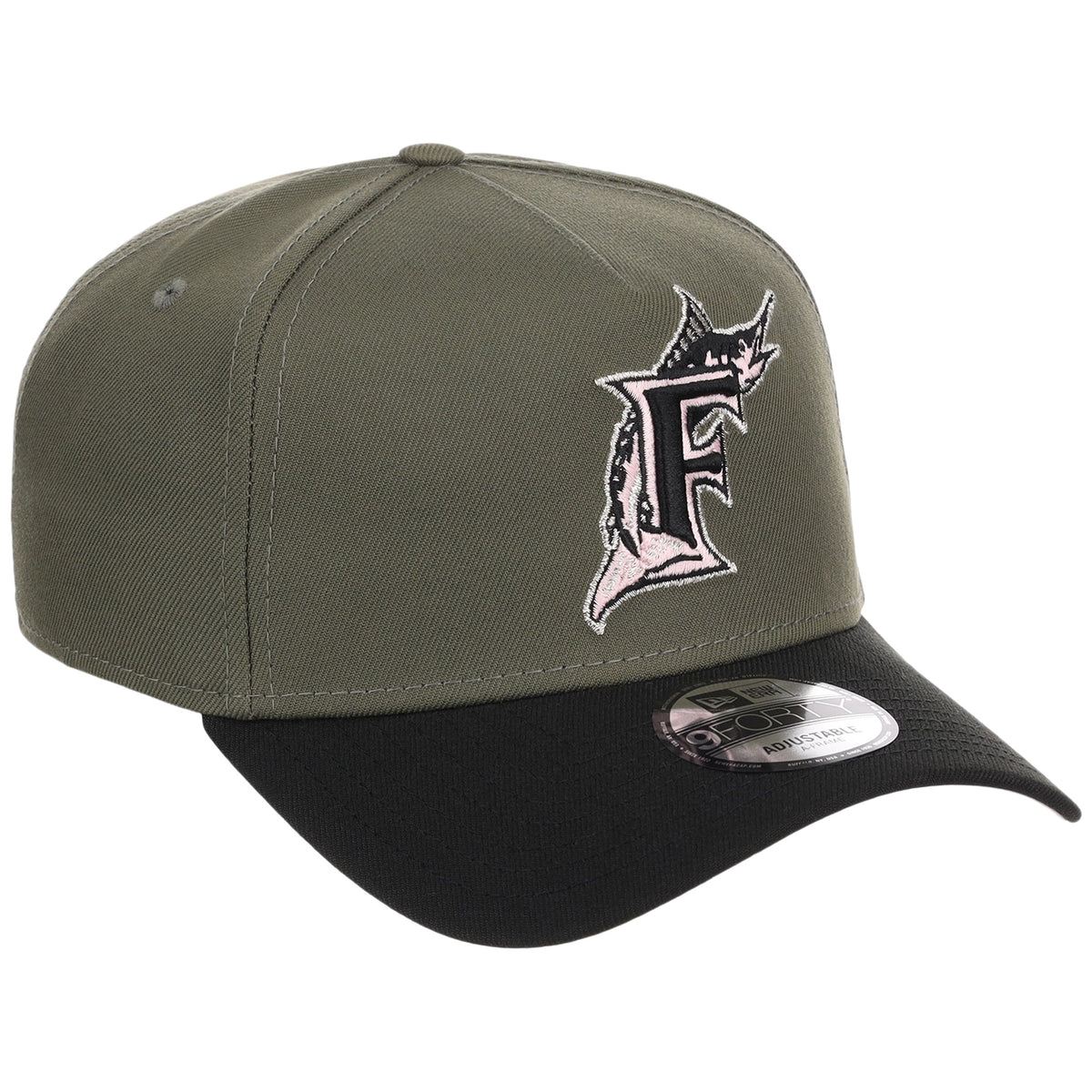 Miami Marlins MLB Olive x Black & Pink FASHION CORE New Era 9FORTY A-Frame