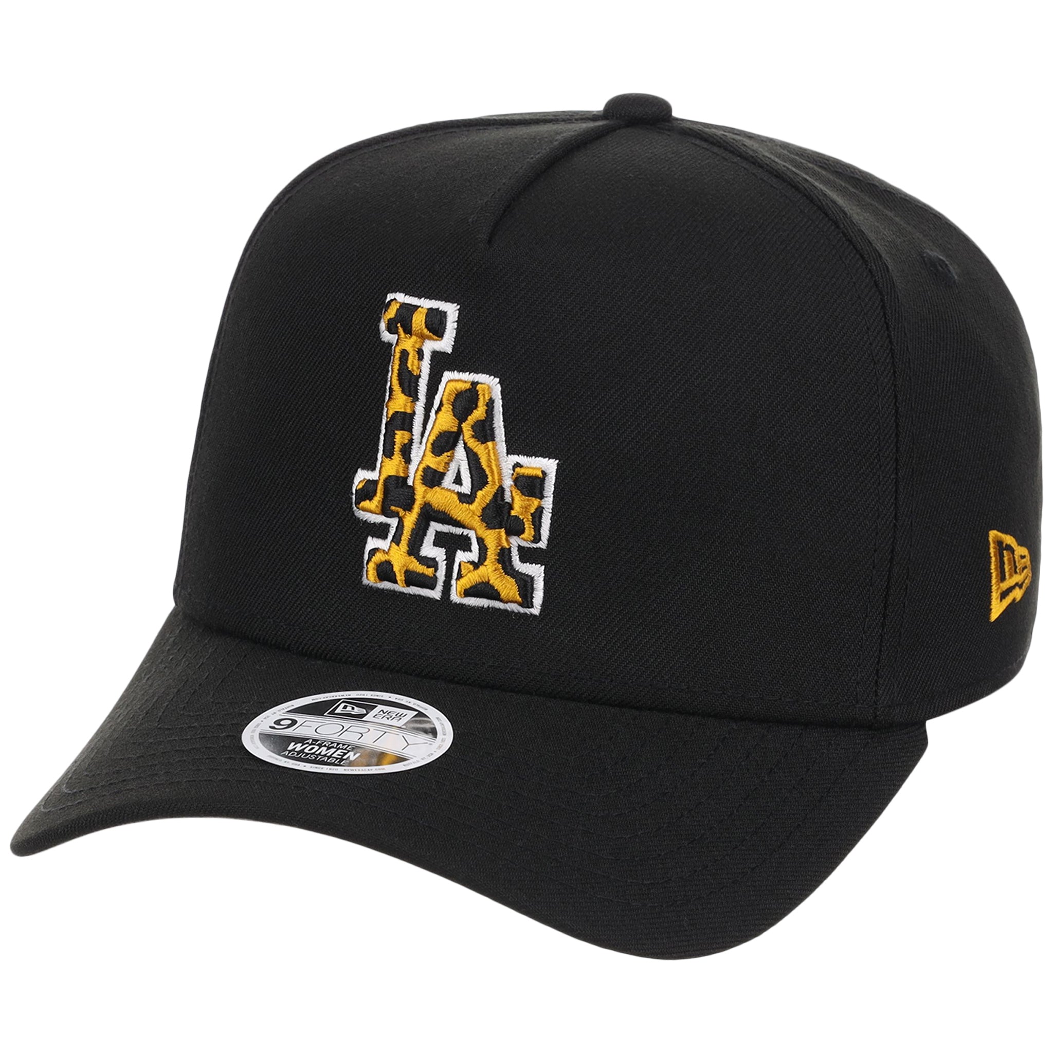 Los Angeles Dodgers Women's New Era 9FORTY Black x Cheetah A-Frame