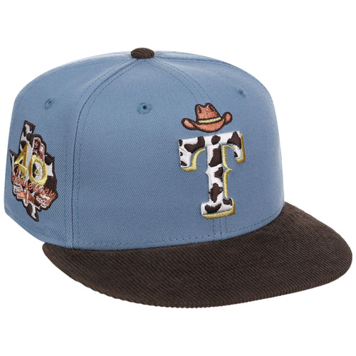 Texas Rangers Lone Star Livestock New Era 59FIFTY (Blue/Brown)