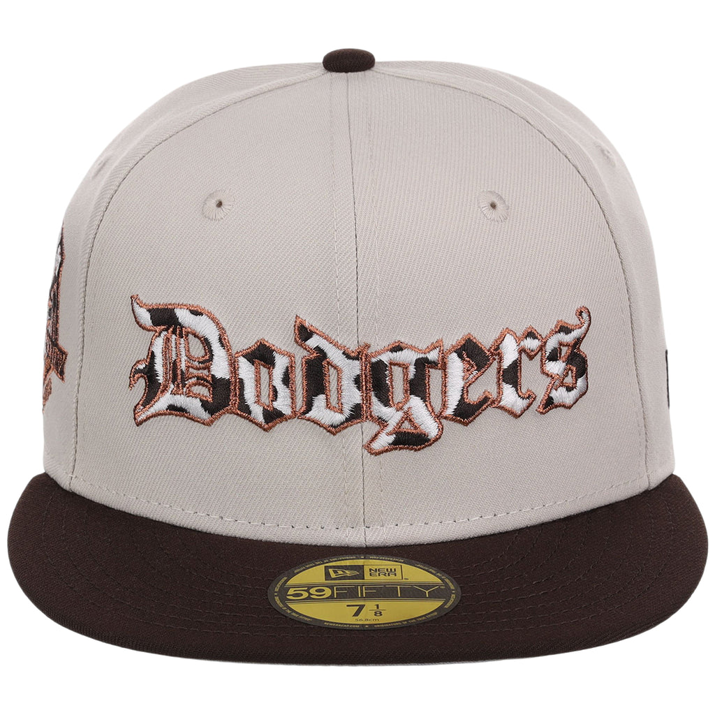 Los Angeles Dodgers Cow Script (Stone/Dark Brown) Lids HD LA Pack