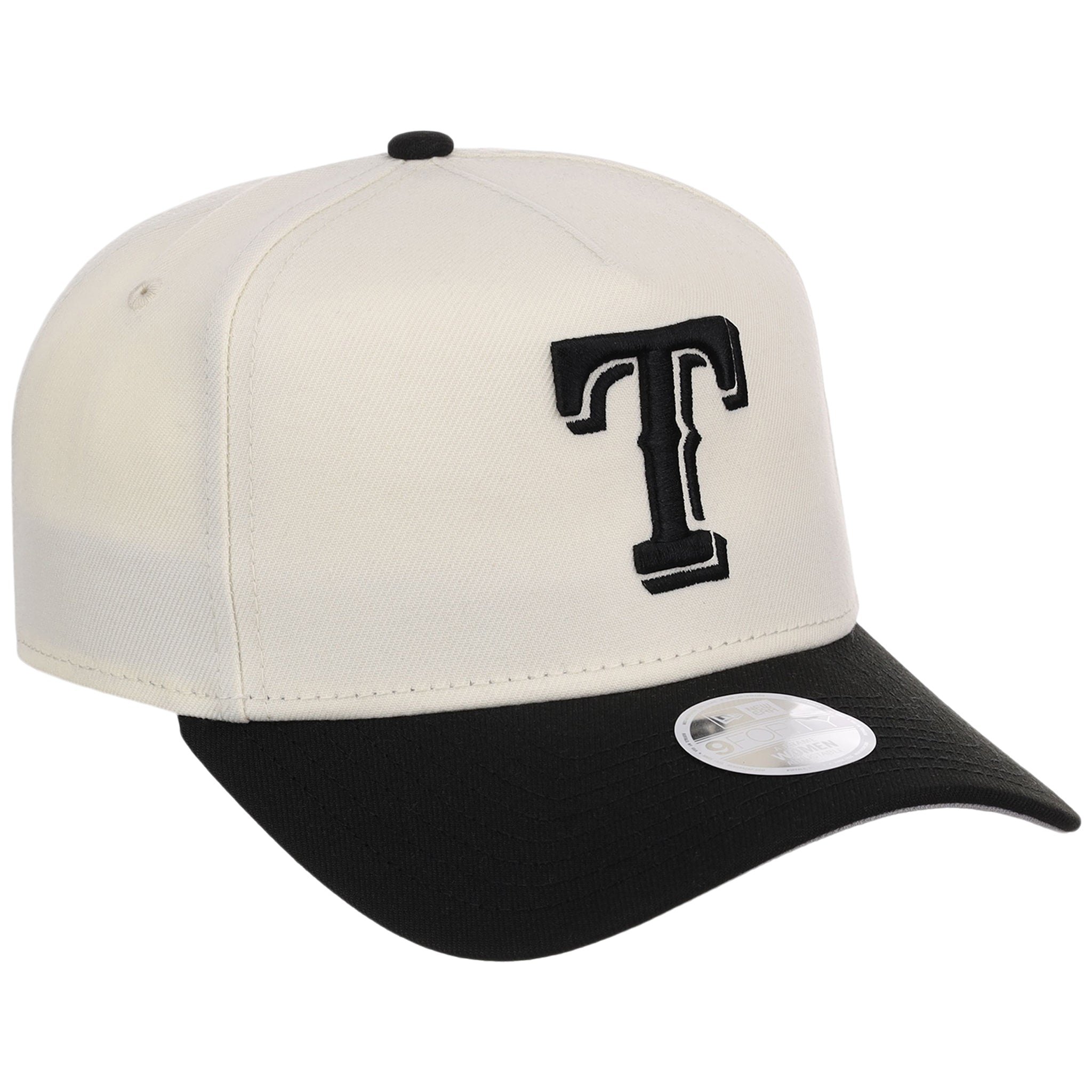 Texas Rangers Women's New Era 9FORTY Chrome x Black A-Frame