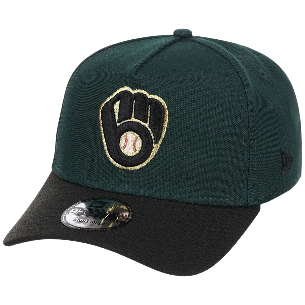 Milwaukee Brewers MLB Dark Green x Black FASHION CORE New Era 9FORTY A-Frame