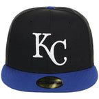 Kansas City Royals MLB Cooperstown Authentic Collection New Era 59FIFTY (Black/Royal)