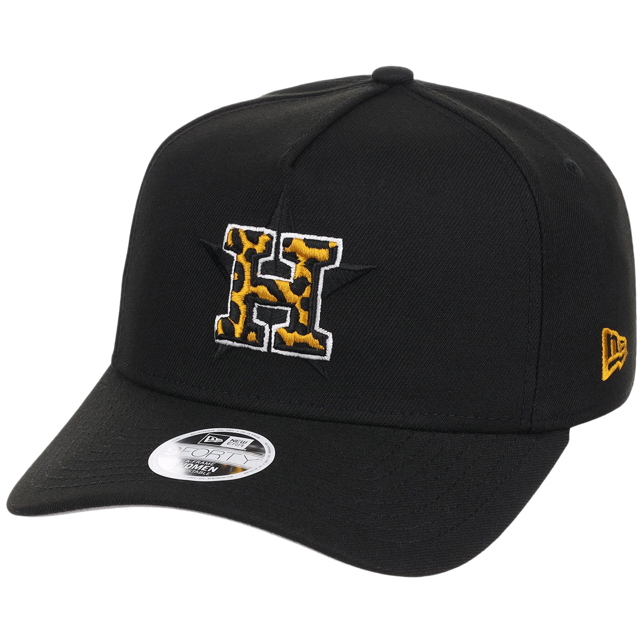 Houston Astros Women's New Era 9FORTY Black x Cheetah A-Frame