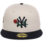 New York Yankees 'Concrete Roses' New Era 59FIFTY (Cream/Navy)