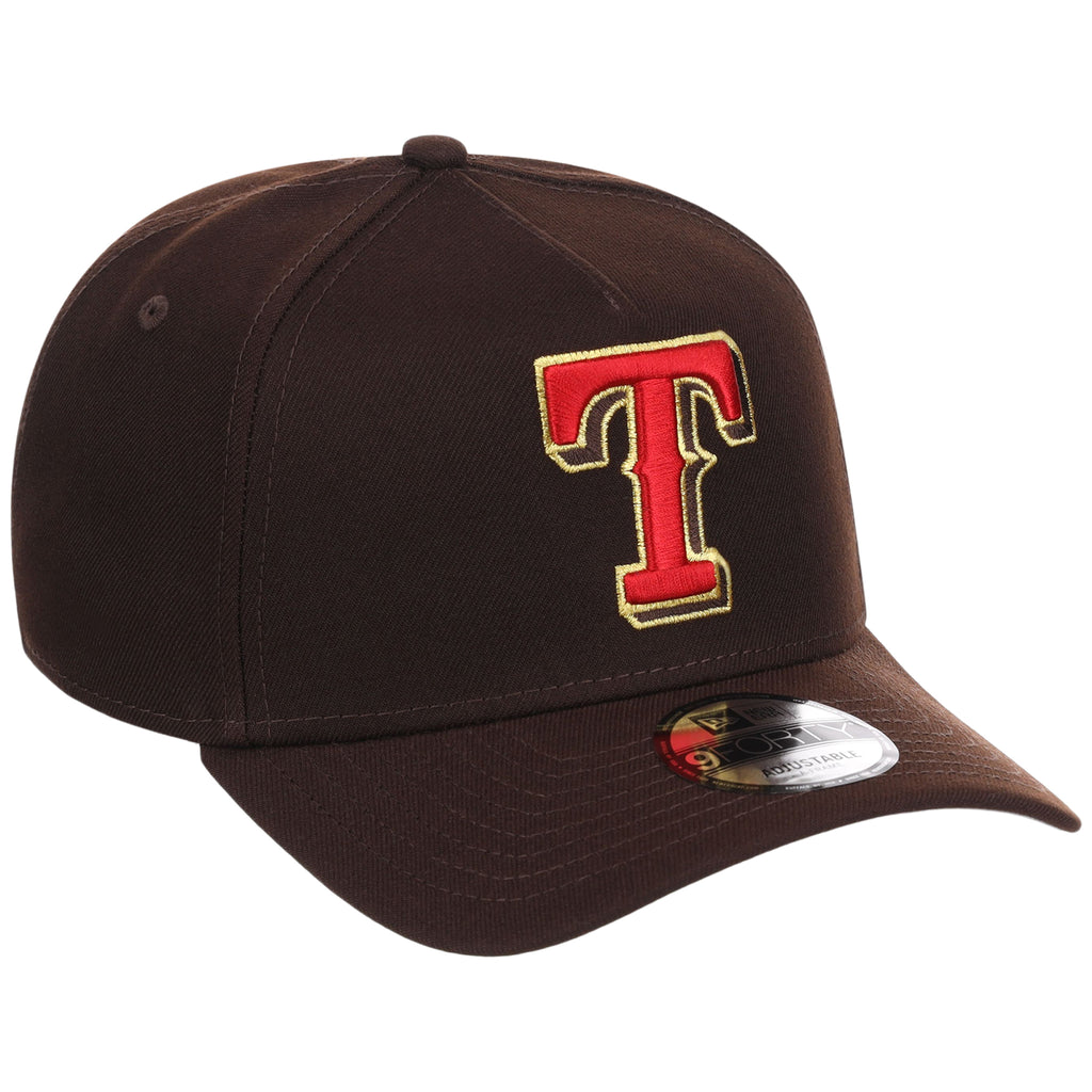 Texas Rangers MLB Burnt Wood FASHION CORE New Era 9FORTY A-Frame