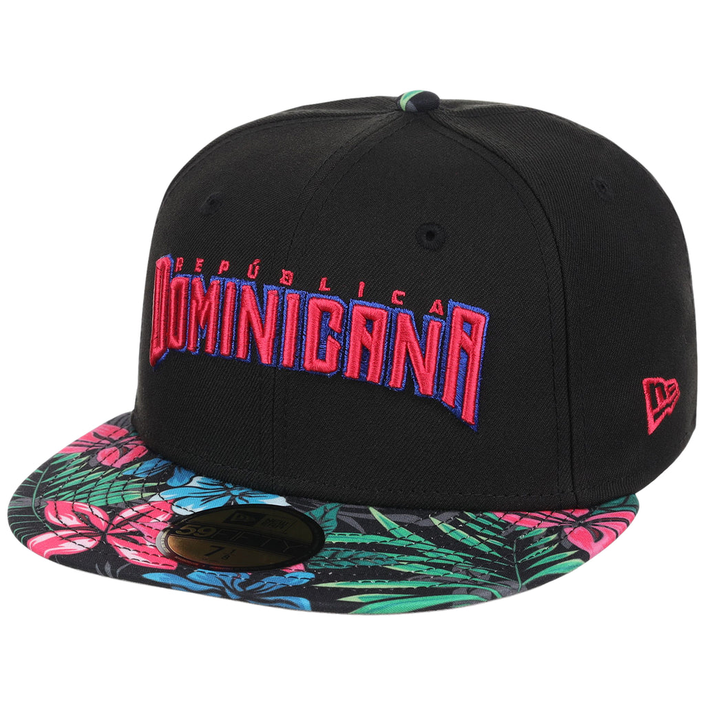 Crown the Country: Dominican Republic New Era 59FIFTY (Black/Floral) 'República Dominicana'